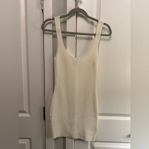 Princess Polly White Ribbed Mini Dress